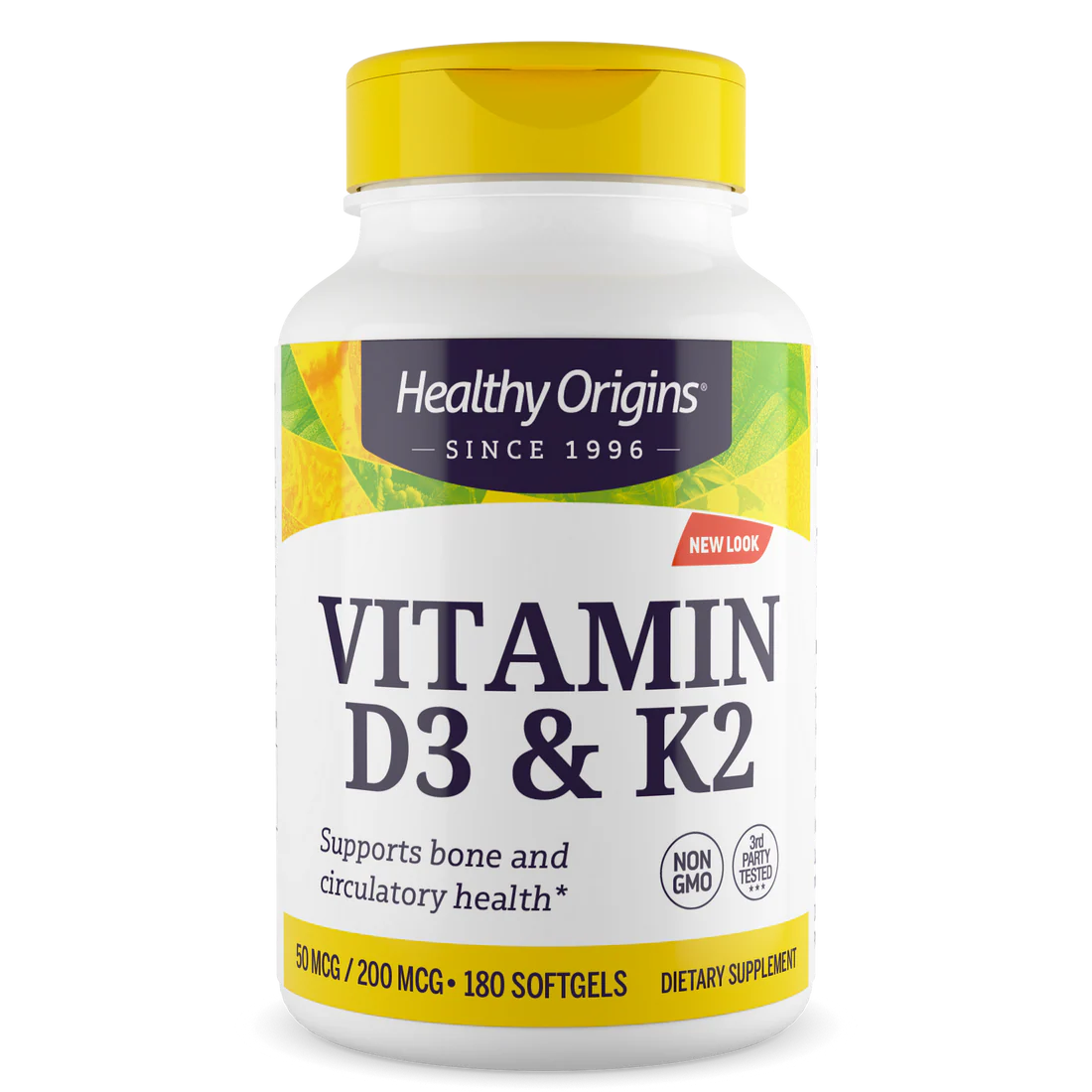 Healthy Origins Vitamin D3 (50 mcg) & (200mcg) | 180 Softgels