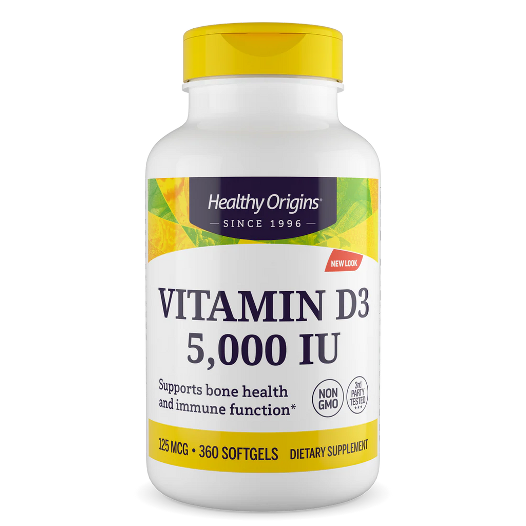Healthy Origins Vitamin D3 5,000 IU (125 mcg) | 360 Softgels