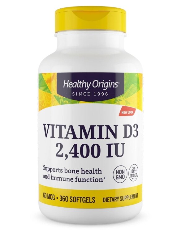 Healthy Origins Vitamin D3 2,400 IU (60 mcg) | 360 Softgels