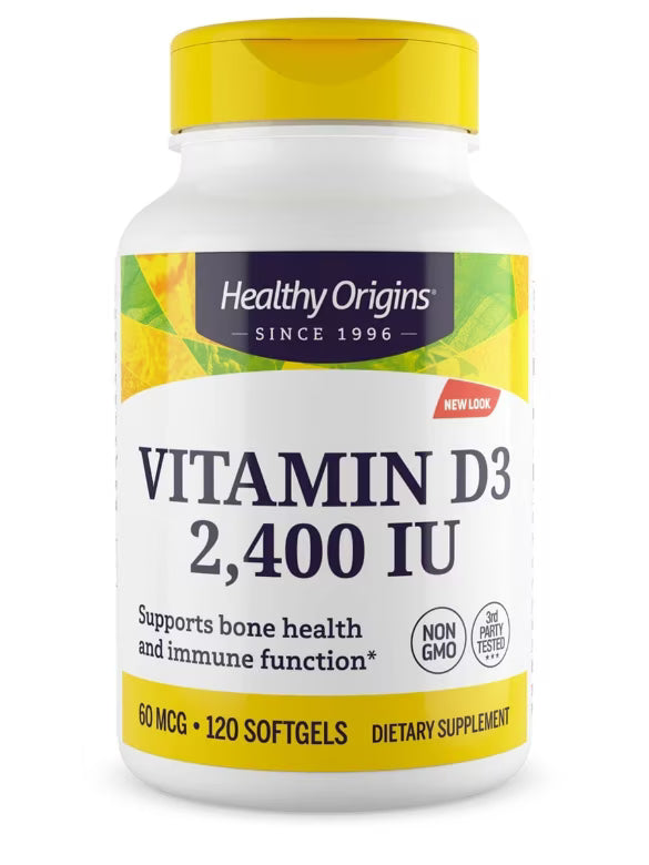 Healthy Origins Vitamin D3 2,400 IU (60 mcg) | 120 Softgels