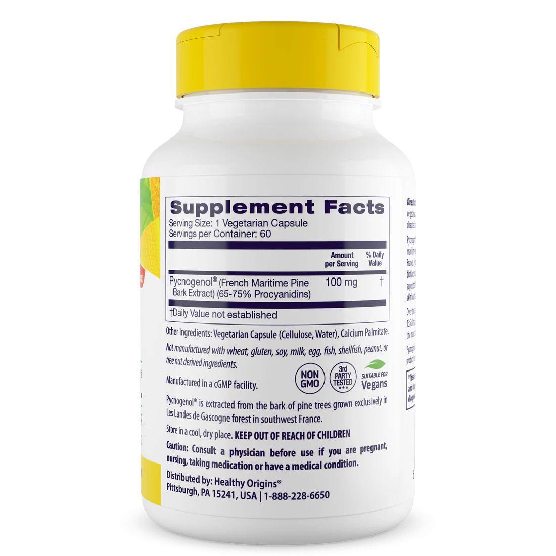 Healthy Origins Pycnogenol 100 mg | 120 Veggie Capsules