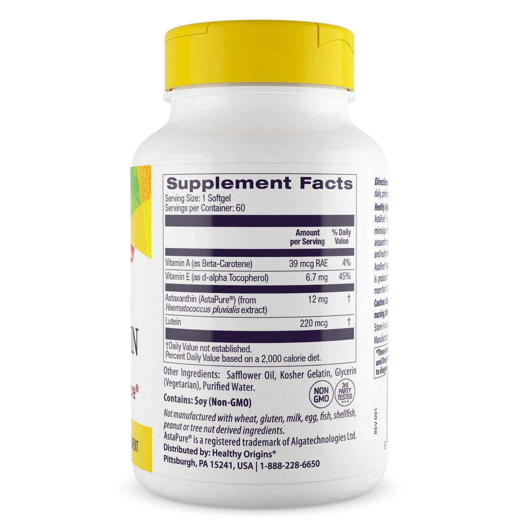 Healthy Origins Astaxanthin 12 mg | 60 Softgels