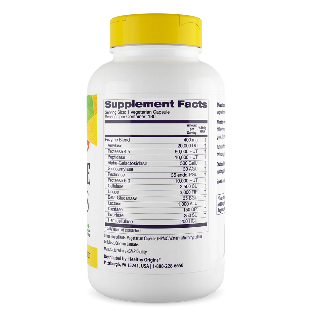 Healthy Origins Digestive Enzymes | 180 Veggie Caps