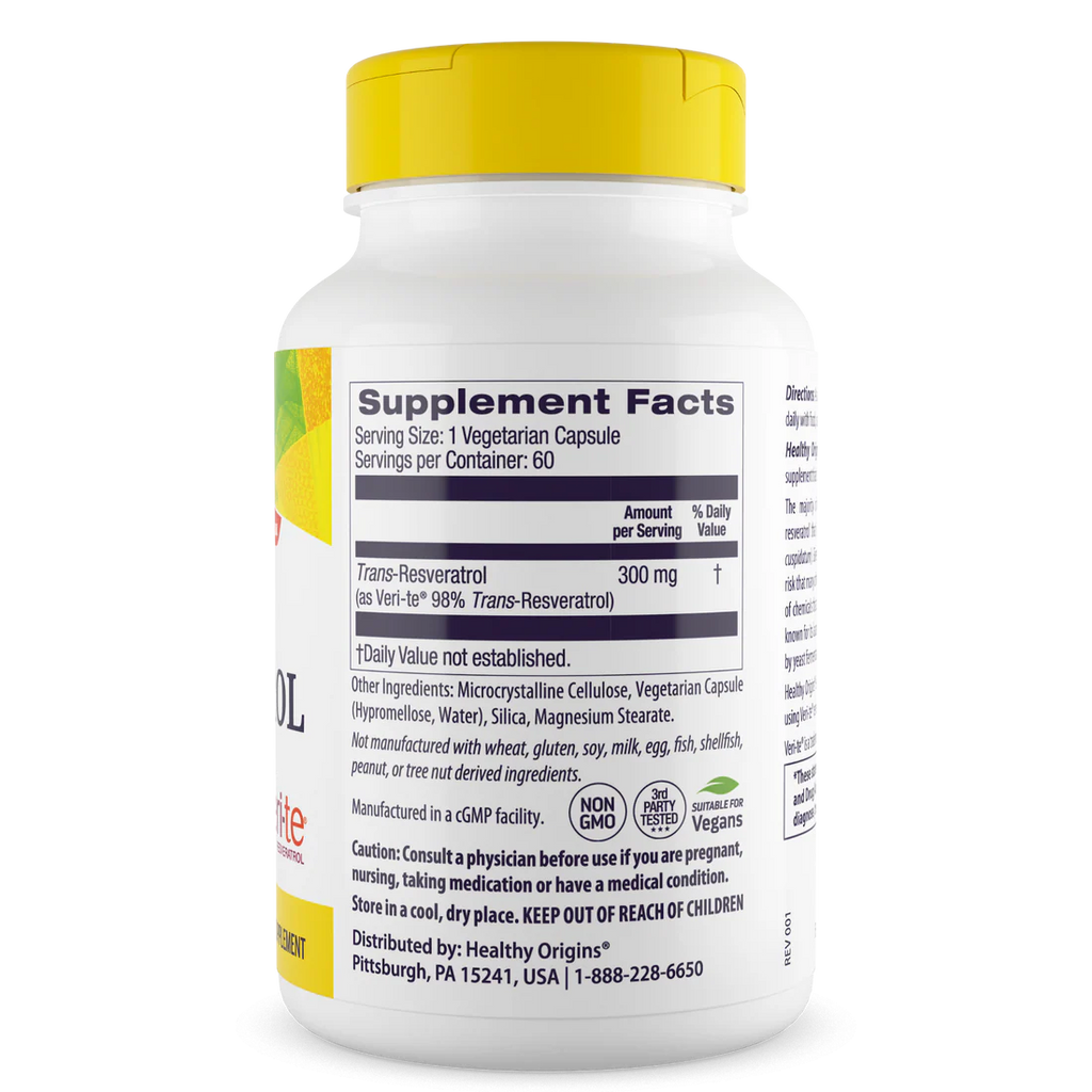 Healthy Origins Resveratol 300 mg | 150 Veggie Capsules