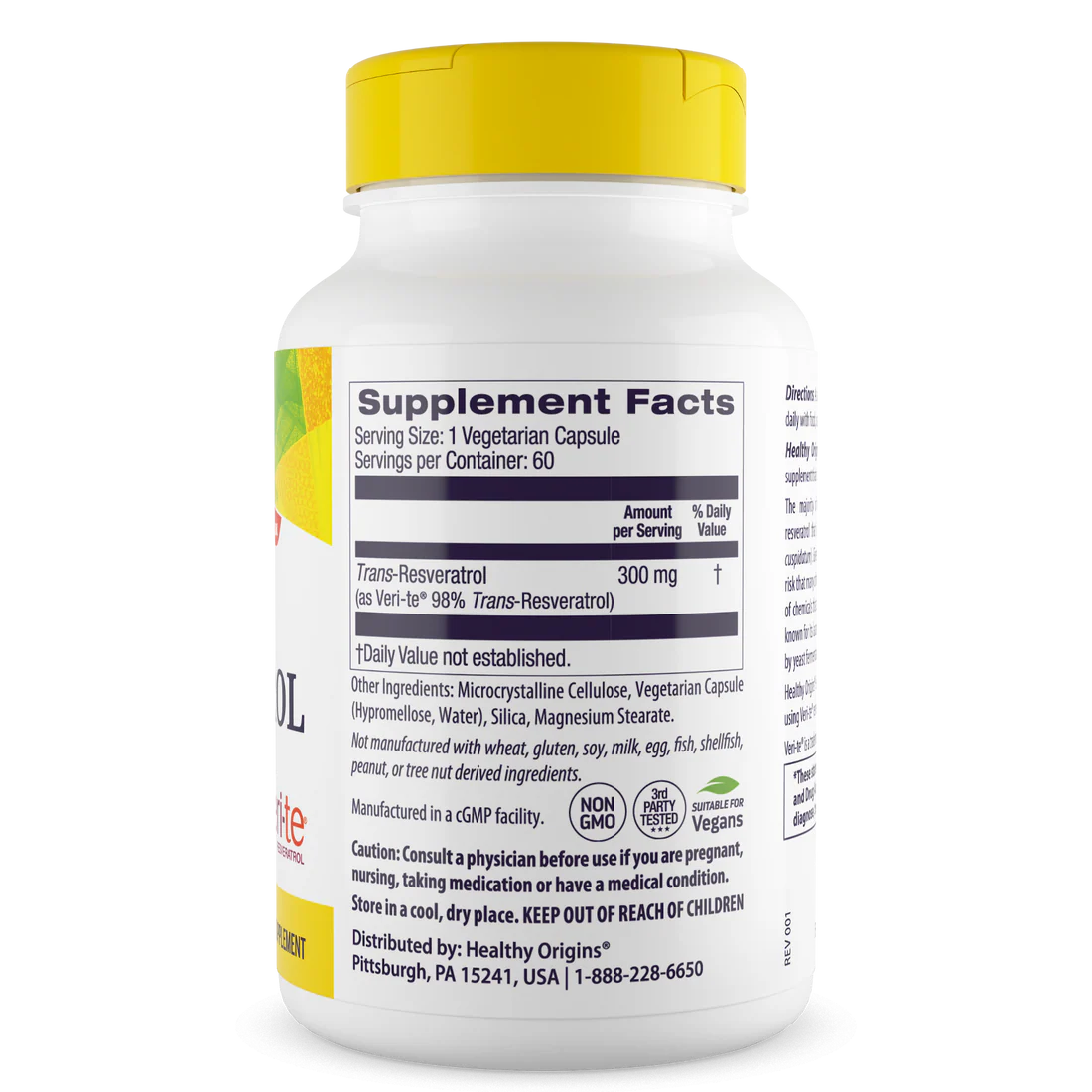 Healthy Origins Resveratol 300 mg | 150 Veggie Capsules