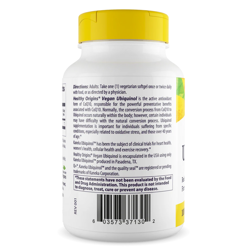 Healthy Origins Vegan Ubiquinol 100 mg | 60 Veggie Gels