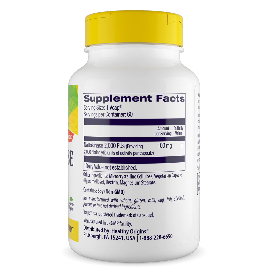 Healthy Origins Nattokinase 100 mg (2,000 FUs) | 60 Veggie Capsules