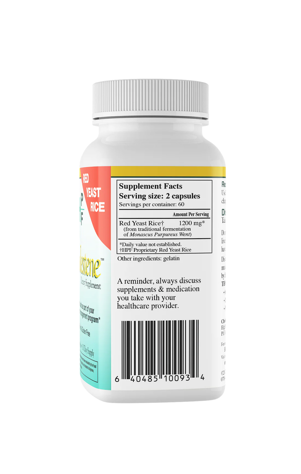 Healthy Origins HPF Cholestene (Red Yeast Rice) 600 mg | 120 Capsules