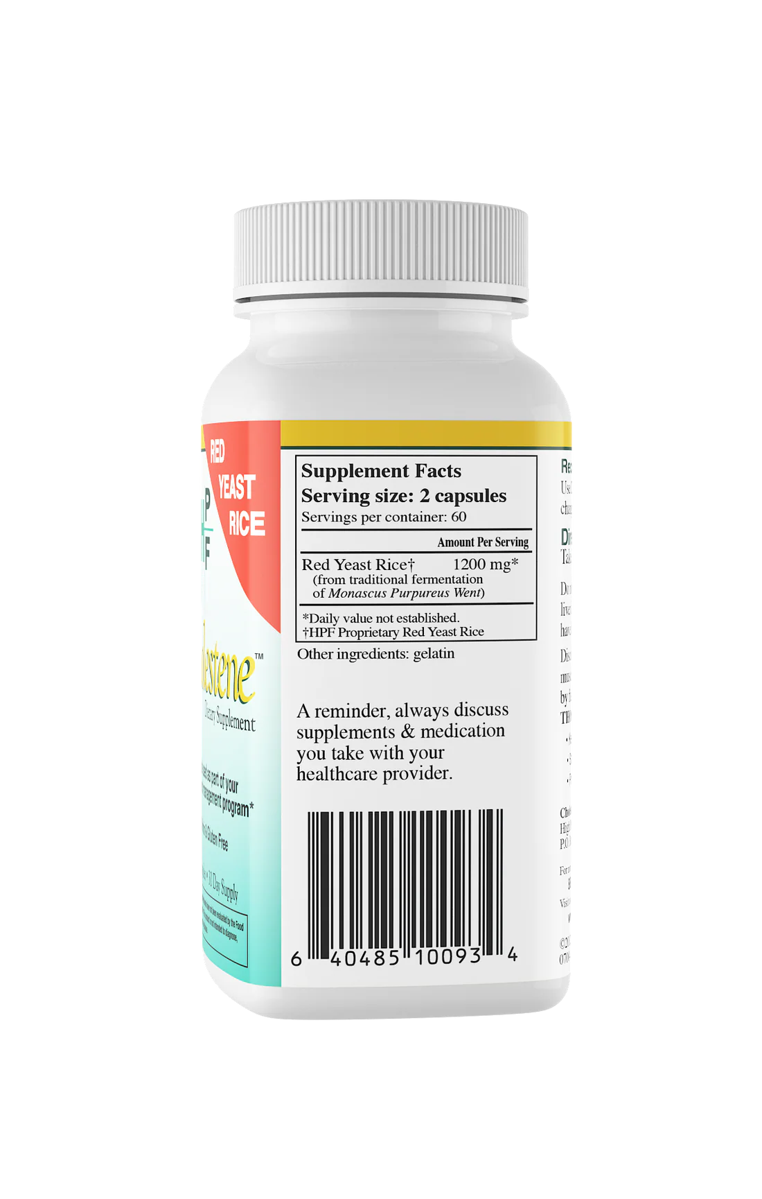 Healthy Origins HPF Cholestene (Red Yeast Rice) 600 mg | 120 Capsules