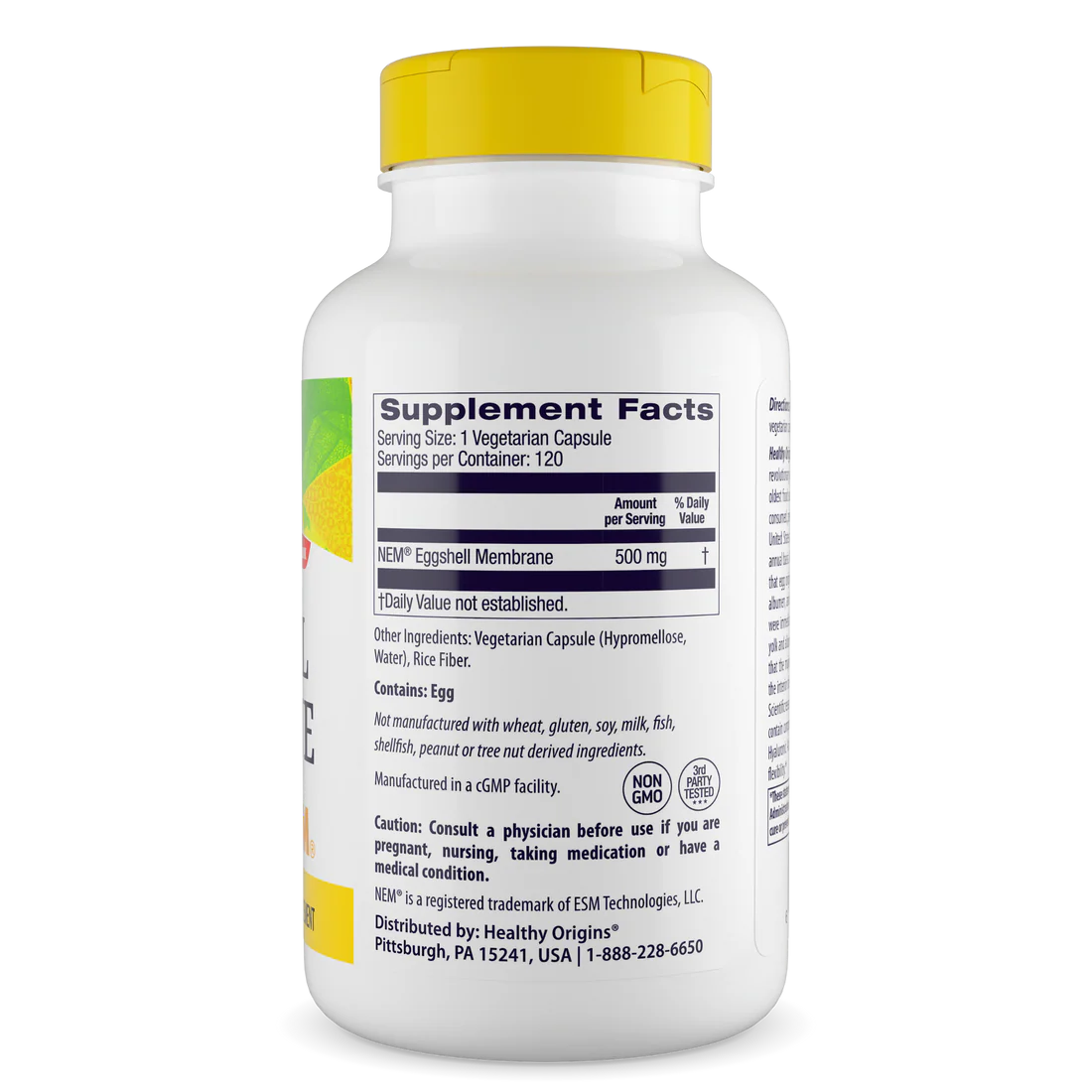 Healthy Origins Eggshell Membrane (NEM) 500 mg | 120 Veggie Caps