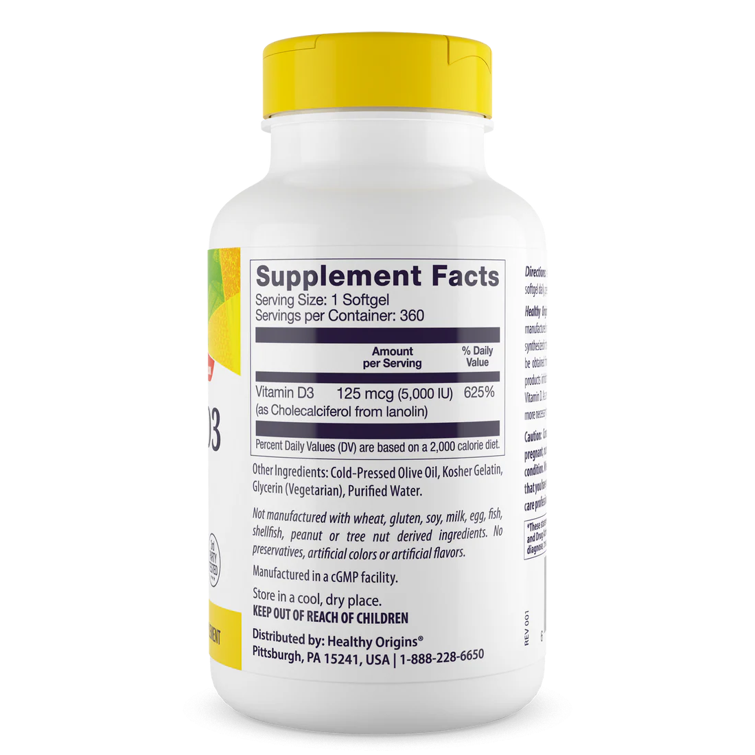 Healthy Origins Vitamin D3 5,000 IU | 360 Softgels