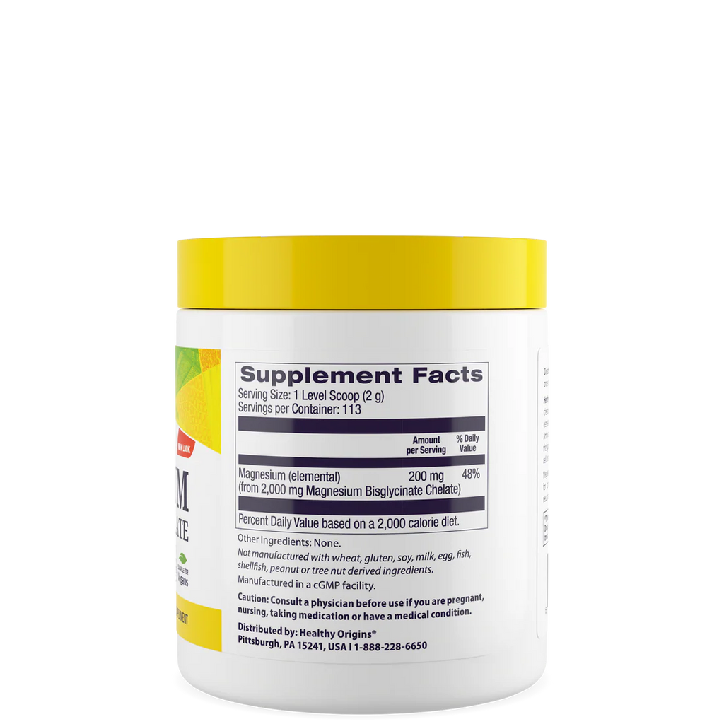 Healthy Origins Magnesium Bisglycinate Chelate Powder | 8 Oz