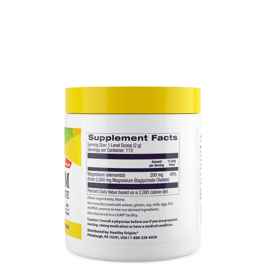 Healthy Origins Magnesium Bisglycinate Chelate Powder | 8 Oz