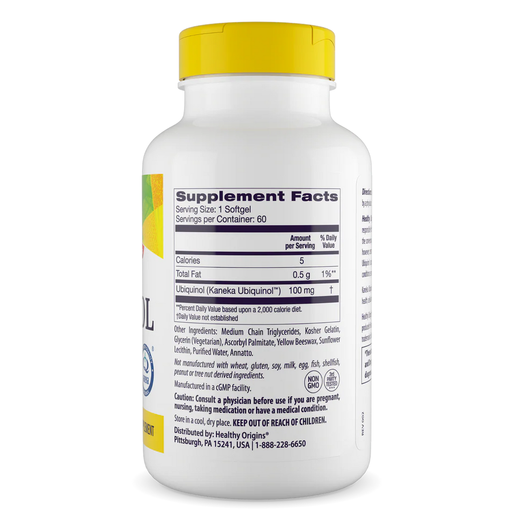 Healthy Origins Ubiquinol 100 mg | 60 Softgels