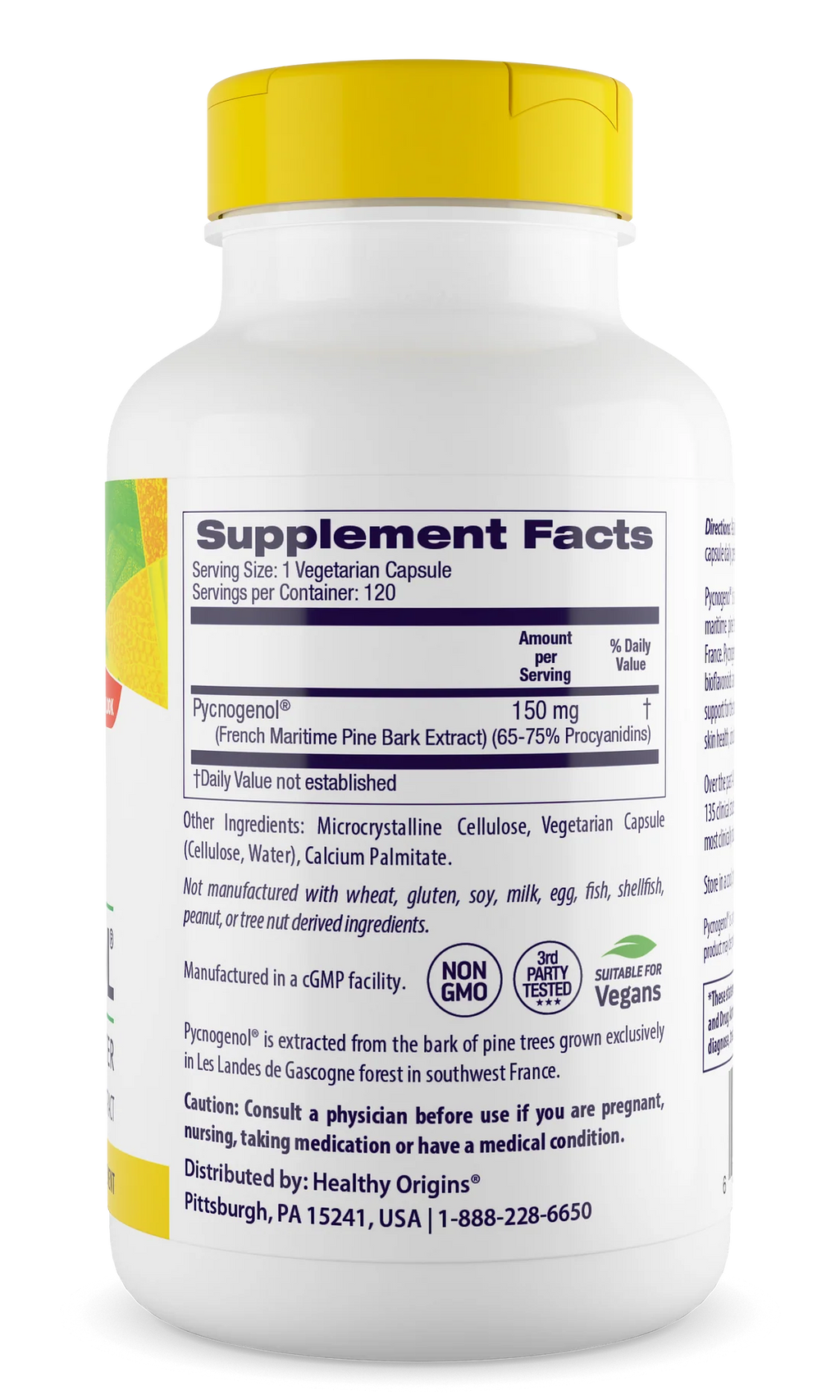 Healthy Origins Pycnogenol 150 mg | 120 Veggie Capsules