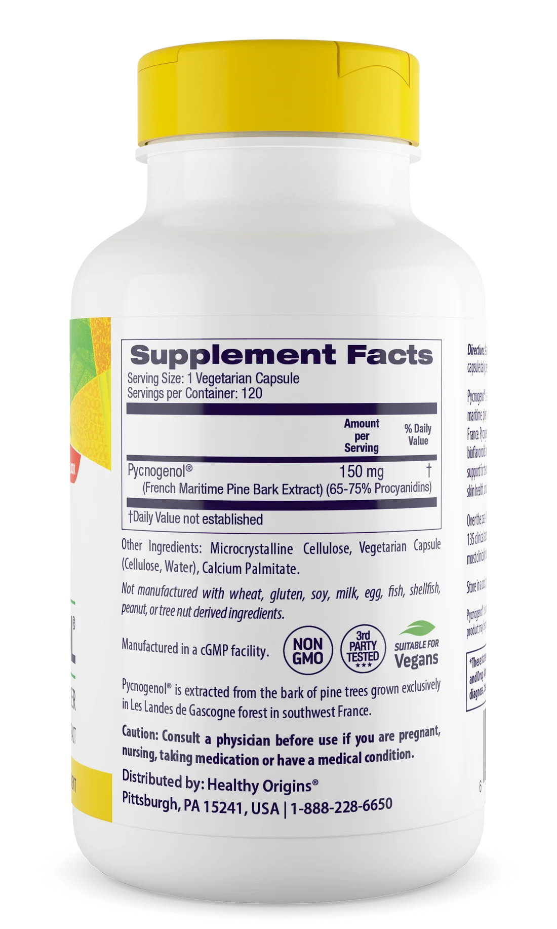 Healthy Origins Pycnogenol 150 mg | 120 Veggie Capsules
