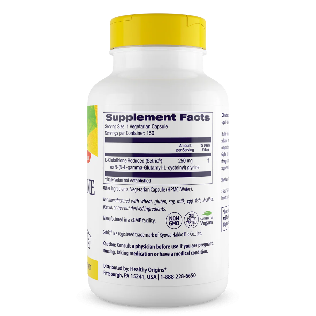 Healthy Origins L-Glutathione 250 mg | 150 Veggie Capsules