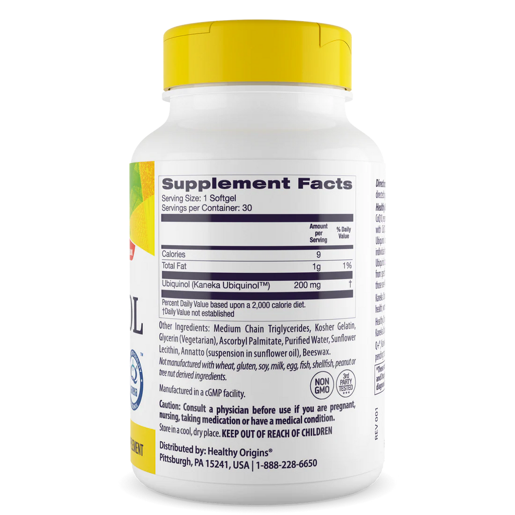 Healthy Origins Ubiquinol 200 mg | 30 Softgels