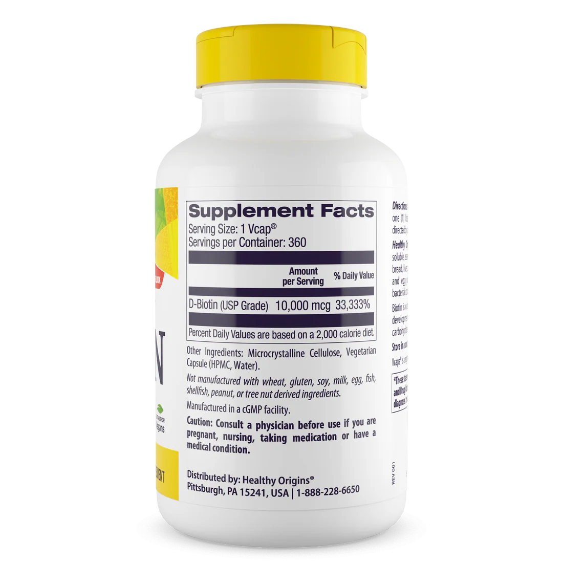 Healthy Origins Biotin 10,000 mcg | 360 Veggie Caps