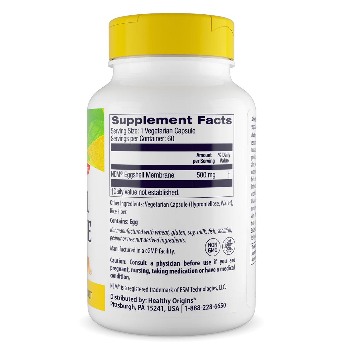 Healthy Origins Eggshell Membrane (NEM) 500 mg | 60 Veggie Caps