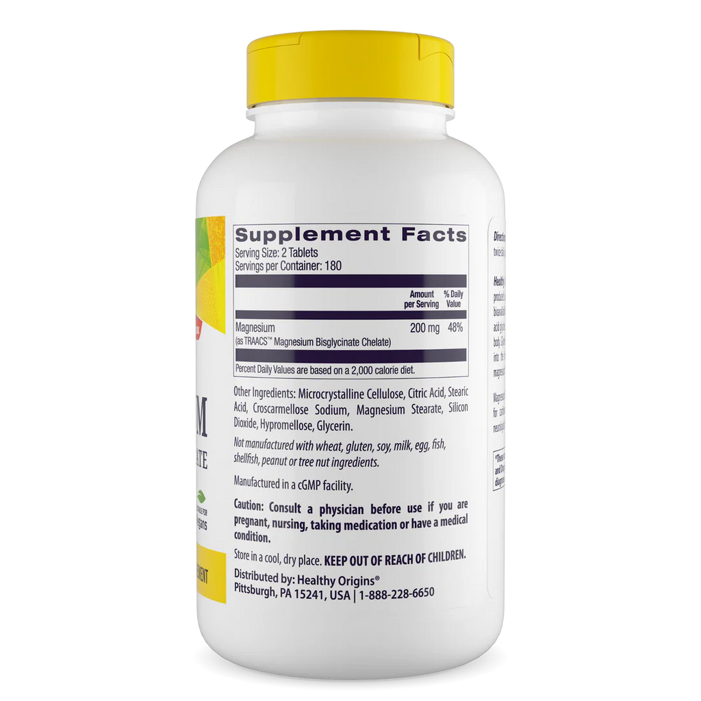 Healthy Origins Magnesium Bisglycinate Chelate | 360 Tablets