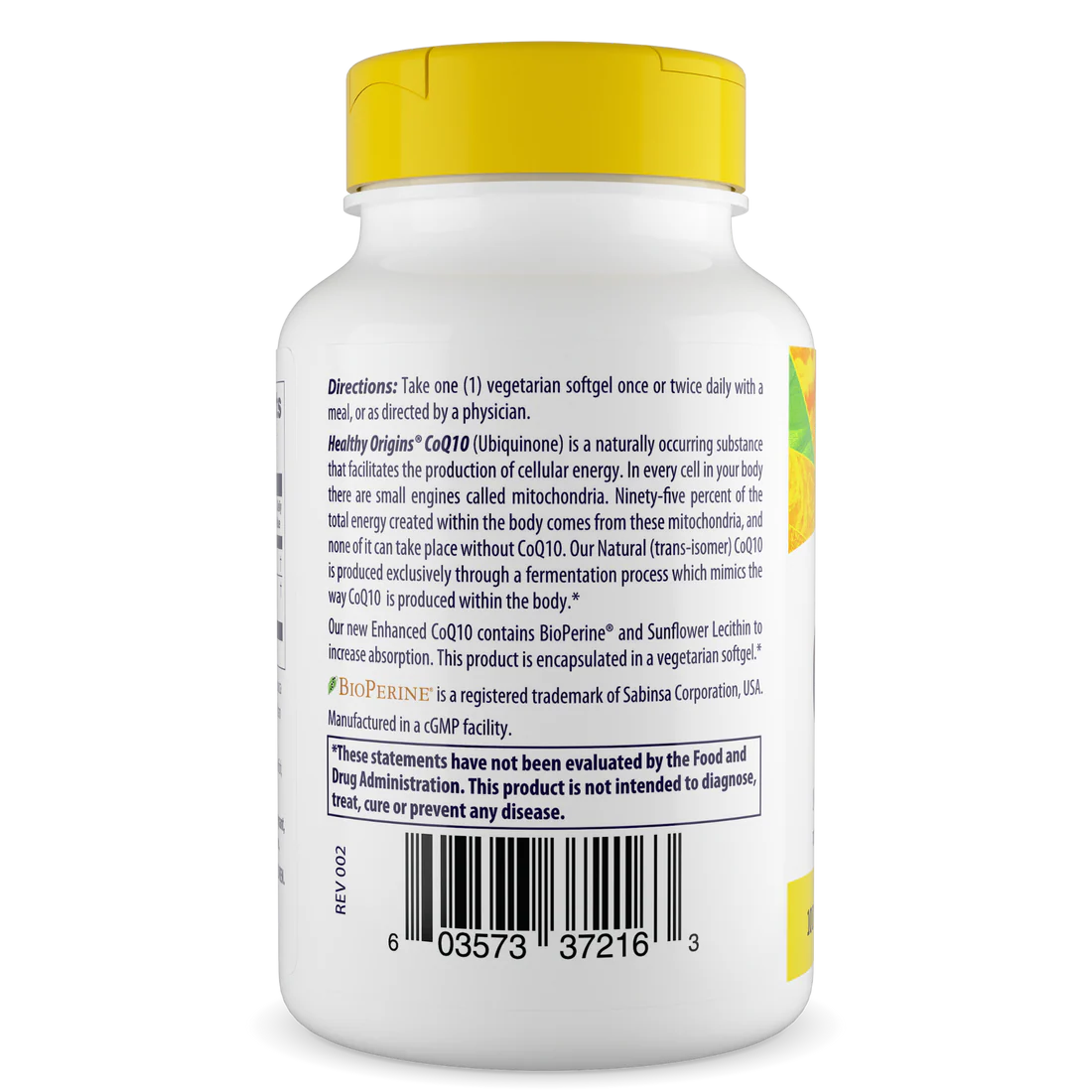 Healthy Origins CoQ10 100 mg (BioPerine) | 60 Veggie Softgels
