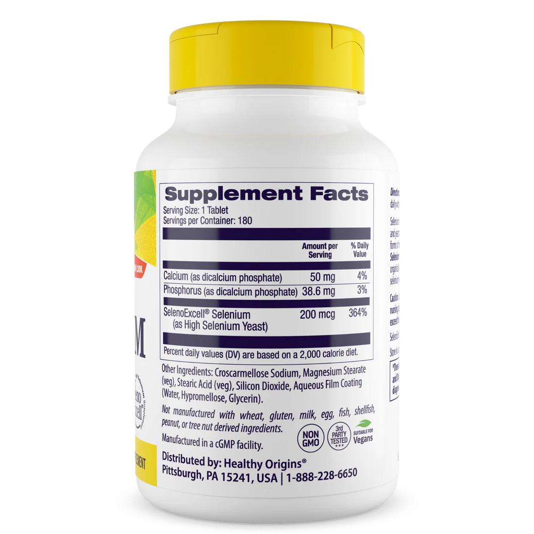 Healthy Origins Selenium Tablets 200 mcg | 180 Tablets