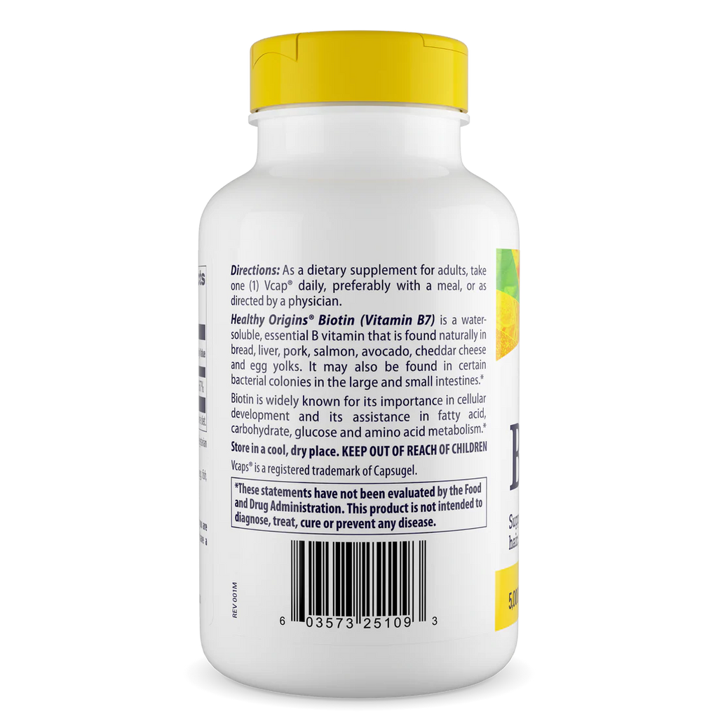 Healthy Origins Biotin 5,000 mcg | 360 Veggie Caps
