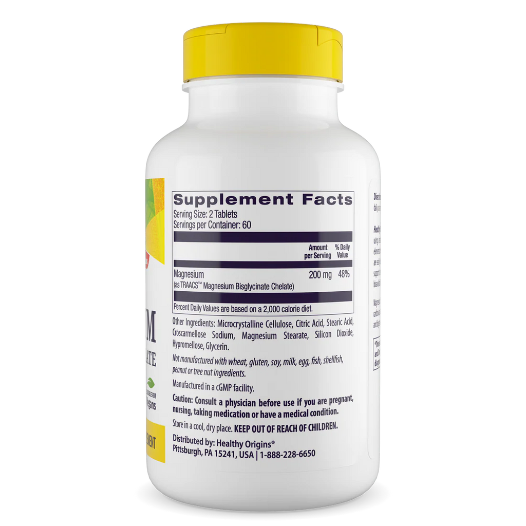Healthy Origins Magnesium Bisglycinate Chelate | 120 Tablets