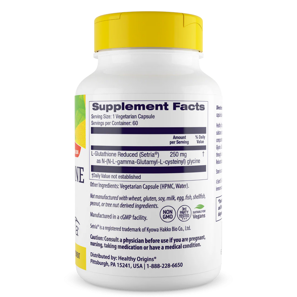 Healthy Origins L-Glutathione 250 mg | 60 Veggie Capsules