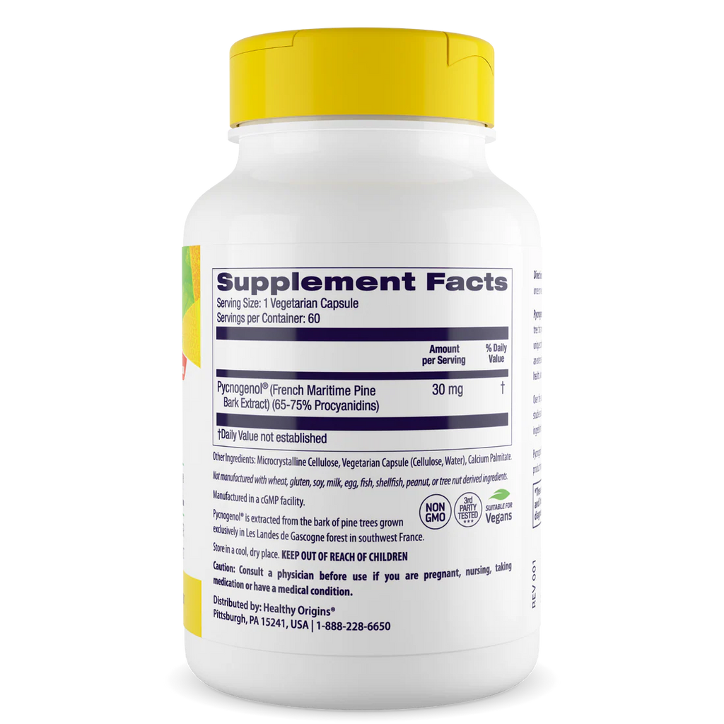 Healthy Origins Pycnogenol 30 mg | 60 Veggie Capsules