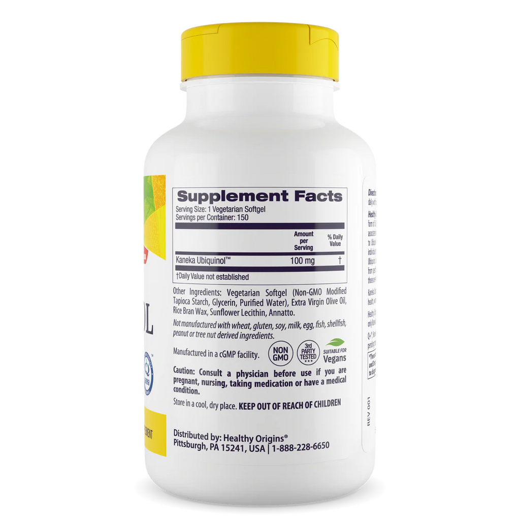 Healthy Origins Vegan Ubiquinol 100 mg | 150 Veggie Gels