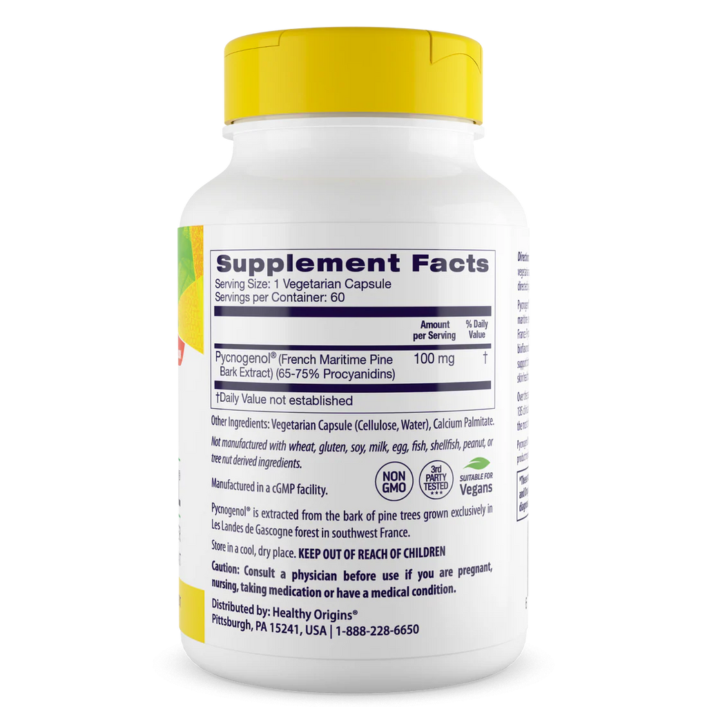 Healthy Origins Pycnogenol 100 mg | 60 Veggie Capsules
