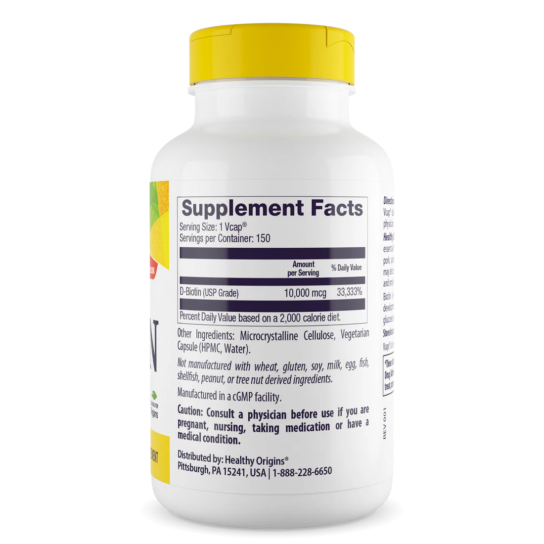 Healthy Origins Biotin 10,000 mcg | 150 Veggie Caps