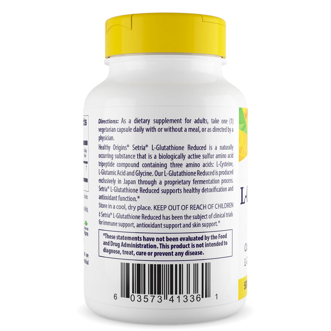 Healthy Origins L-Glutathione Reduced 500 mg | 60 Veggie Capsules