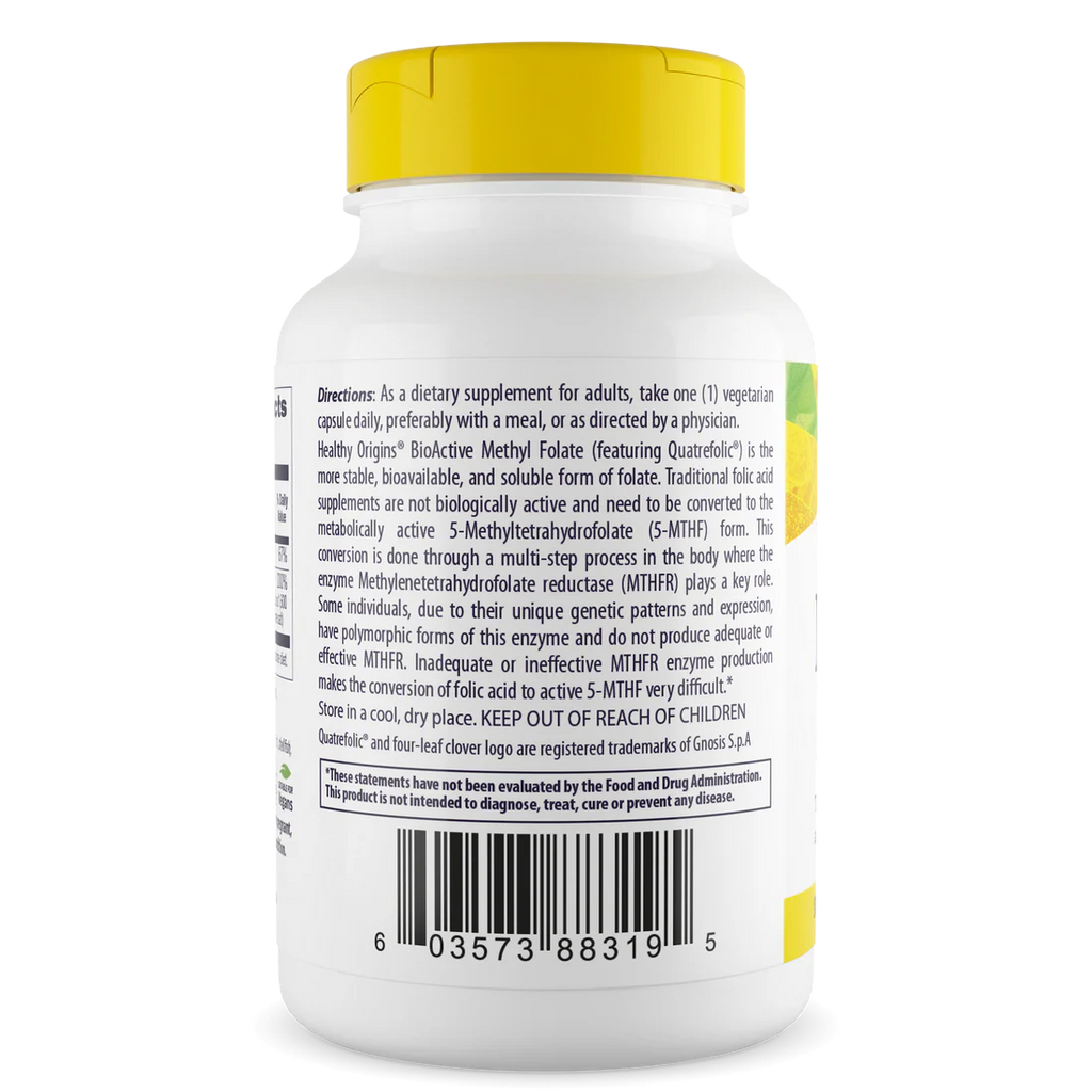 Healthy Origins Methyl Folate 800 mcg | 120 Veggie Capsules
