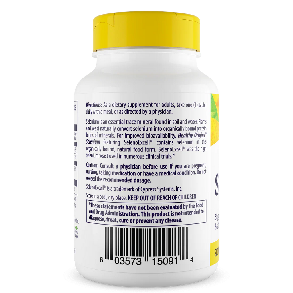 Healthy Origins Selenium Tablets 200 mcg | 180 Tablets
