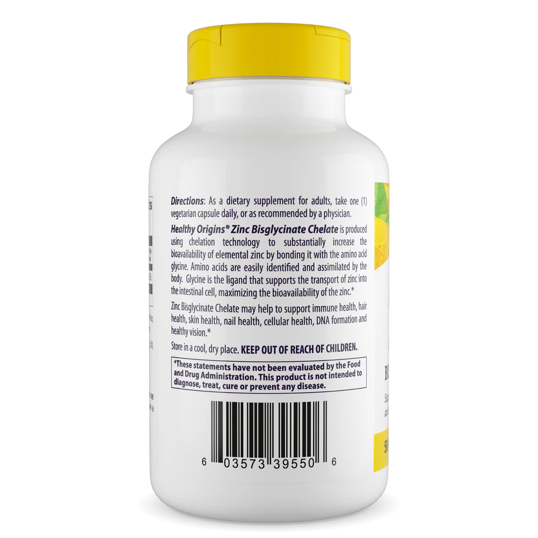 Healthy Origins Zinc Bisglycinate Chelate 50 mg | 120 Veggie Capsules