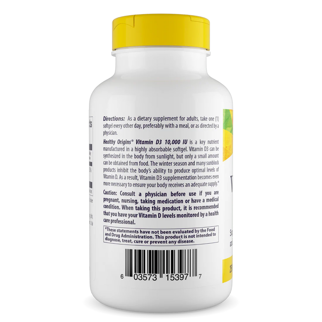 Healthy Origins Vitamin D3 10,000 IU (250 mcg) | 360 Softgels