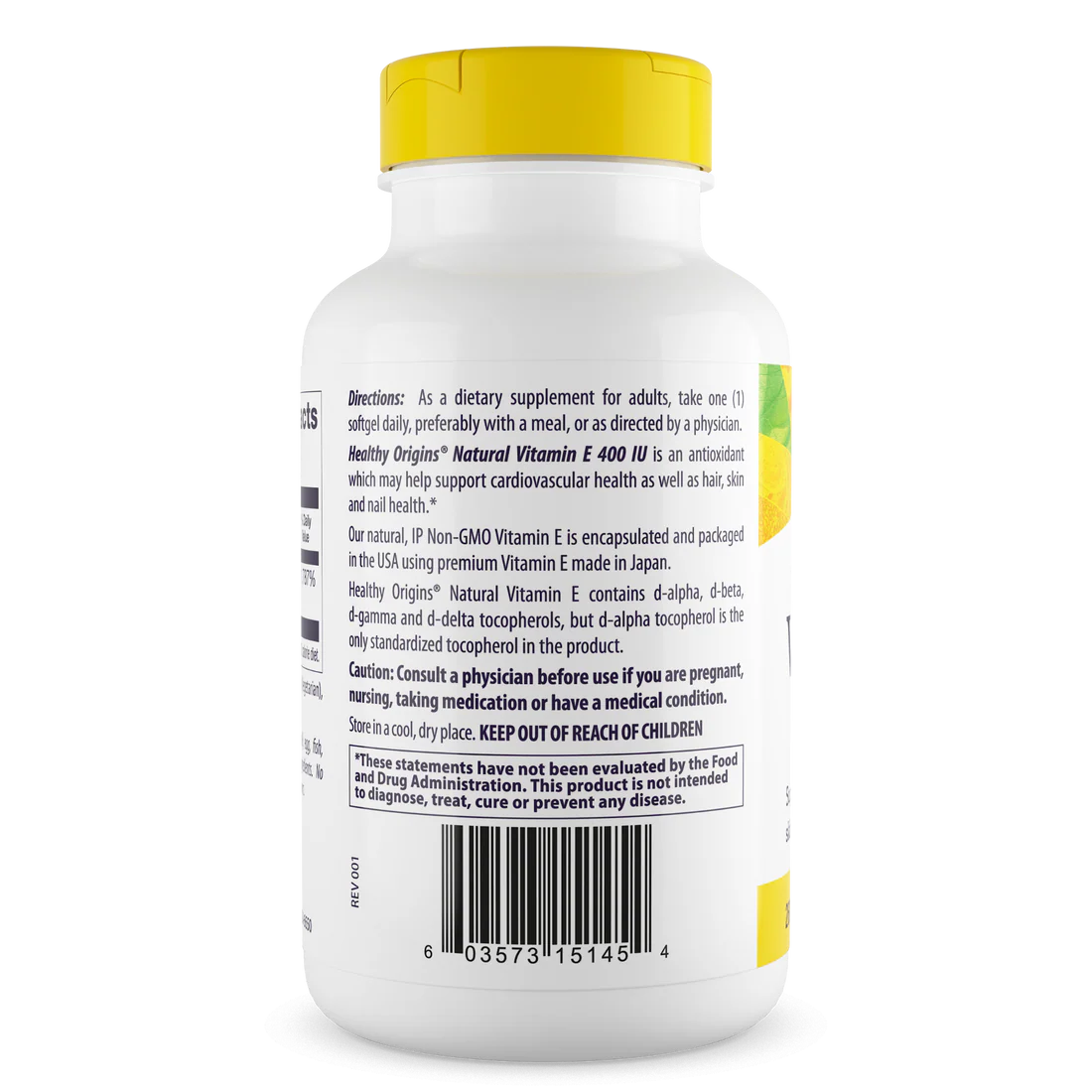 Healthy Origins Vitamin E 400 IU (268 mg) | 180 Softgels