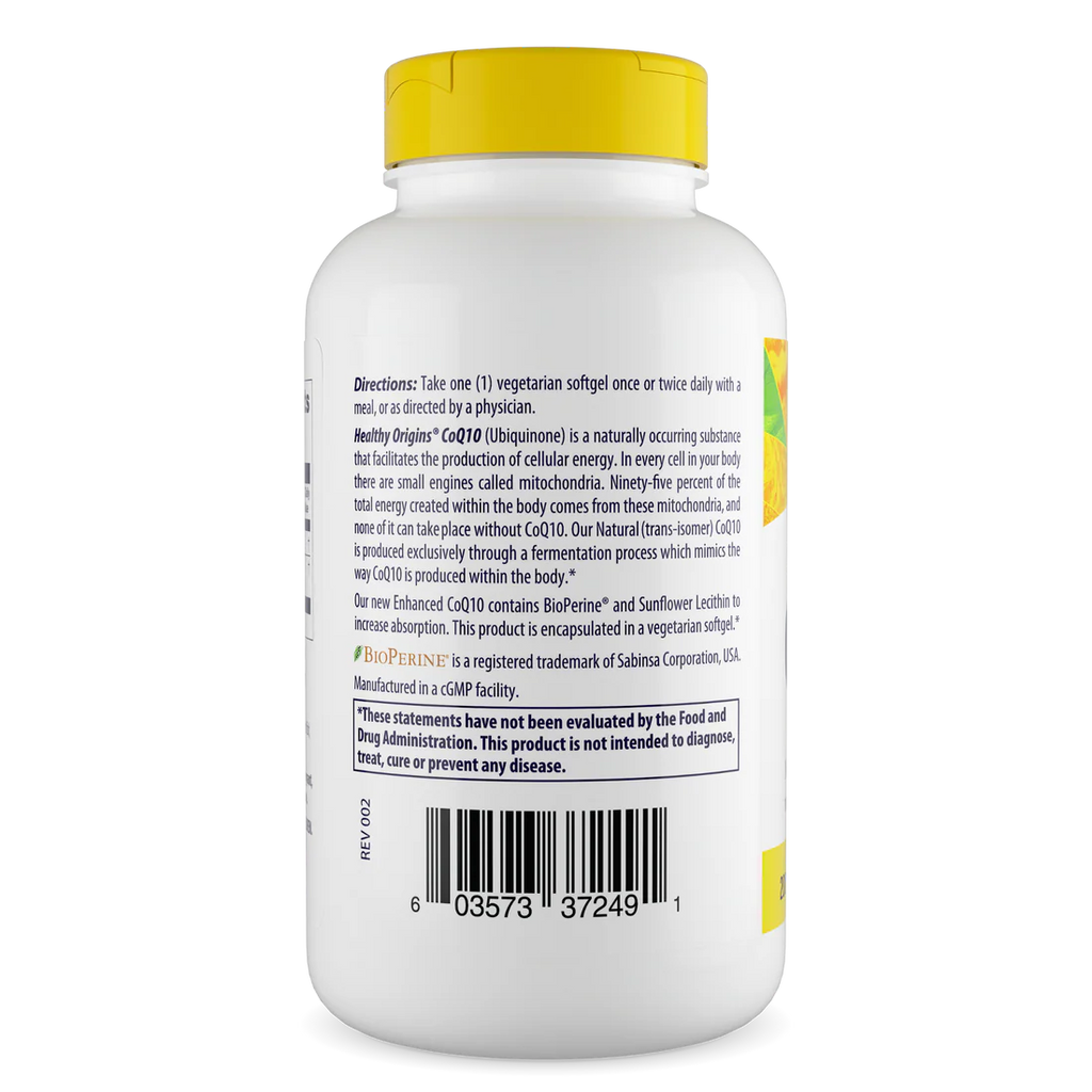Healthy Origins CoQ10 200 mg (BioPerine) | 150 Veggie Softgels