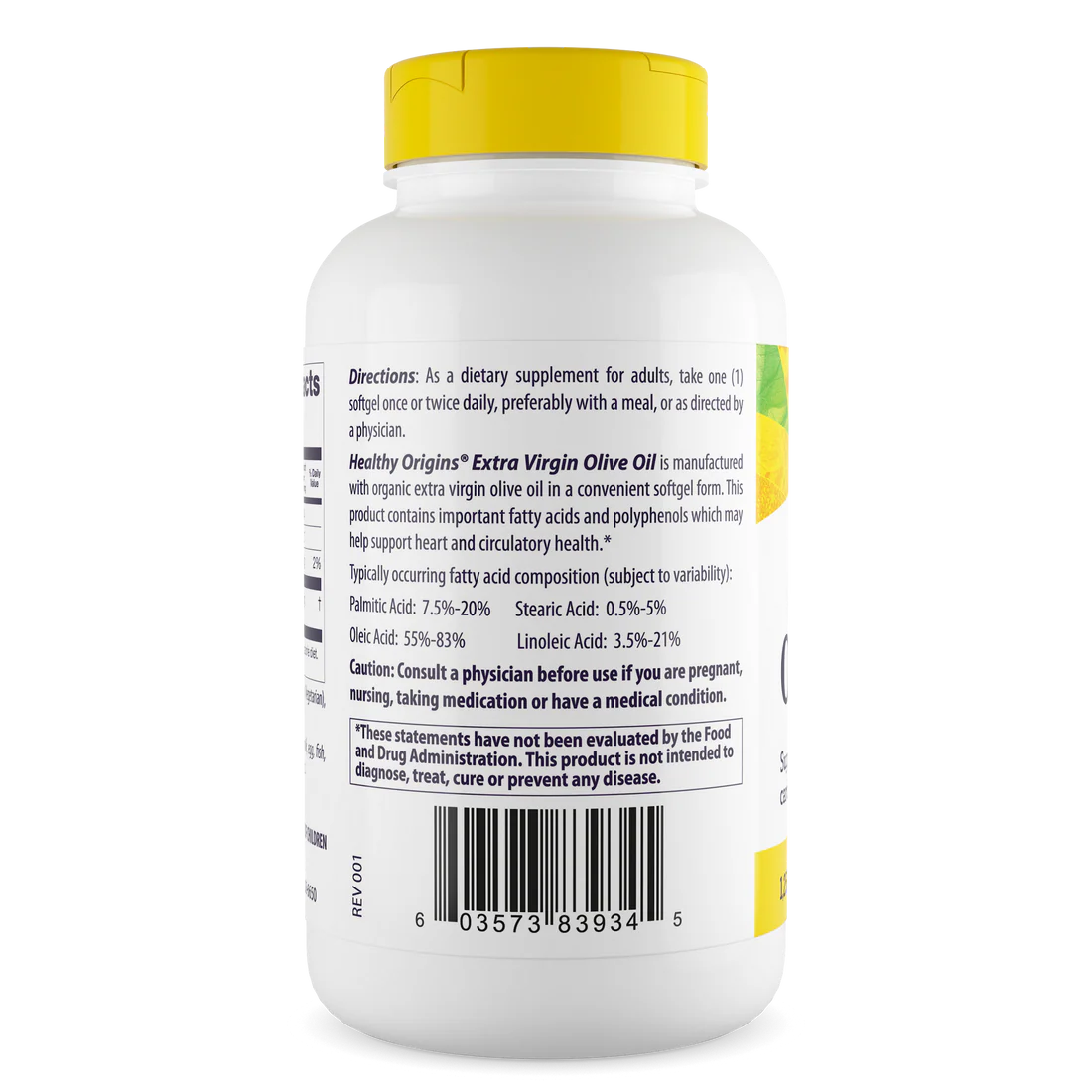 Healthy Origins Extra Virgin Olive Oil 1250 mg | 120 Softgels