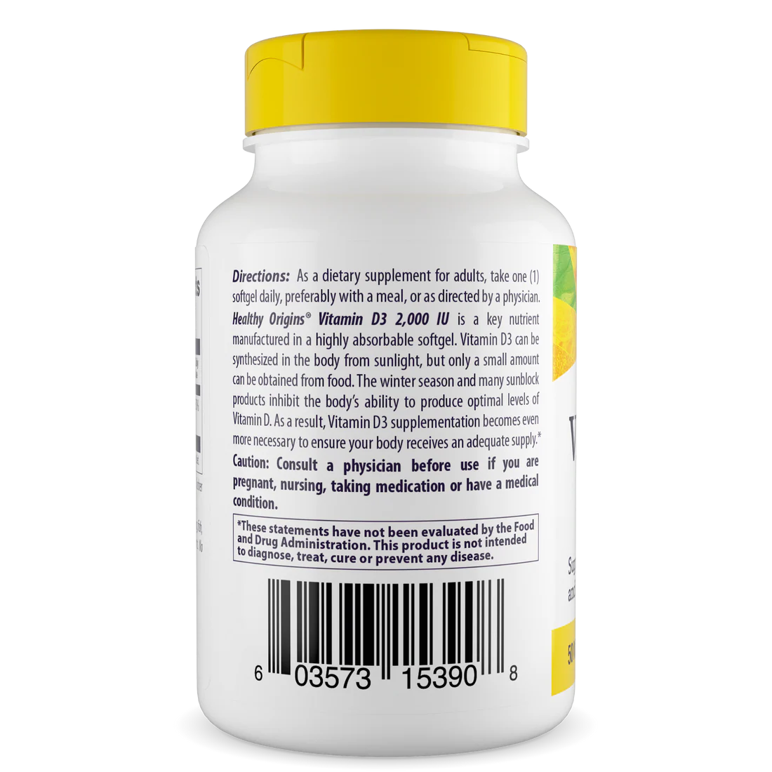Healthy Origins Vitamin D3 2,000 IU (50 mcg) | 120 Softgels