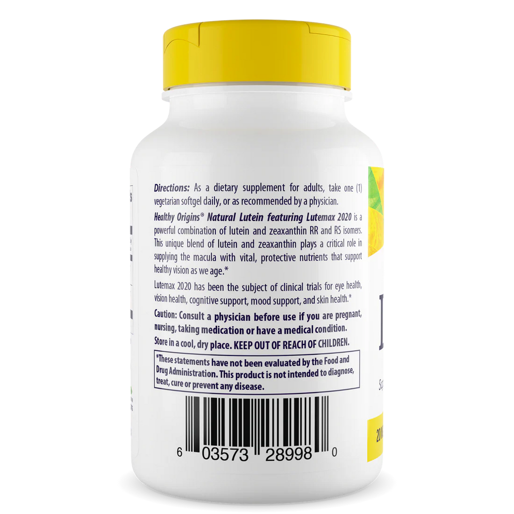 Healthy Origins Lutein (Lutemax® 2020) 20 mg | 180 Veggie Softgels