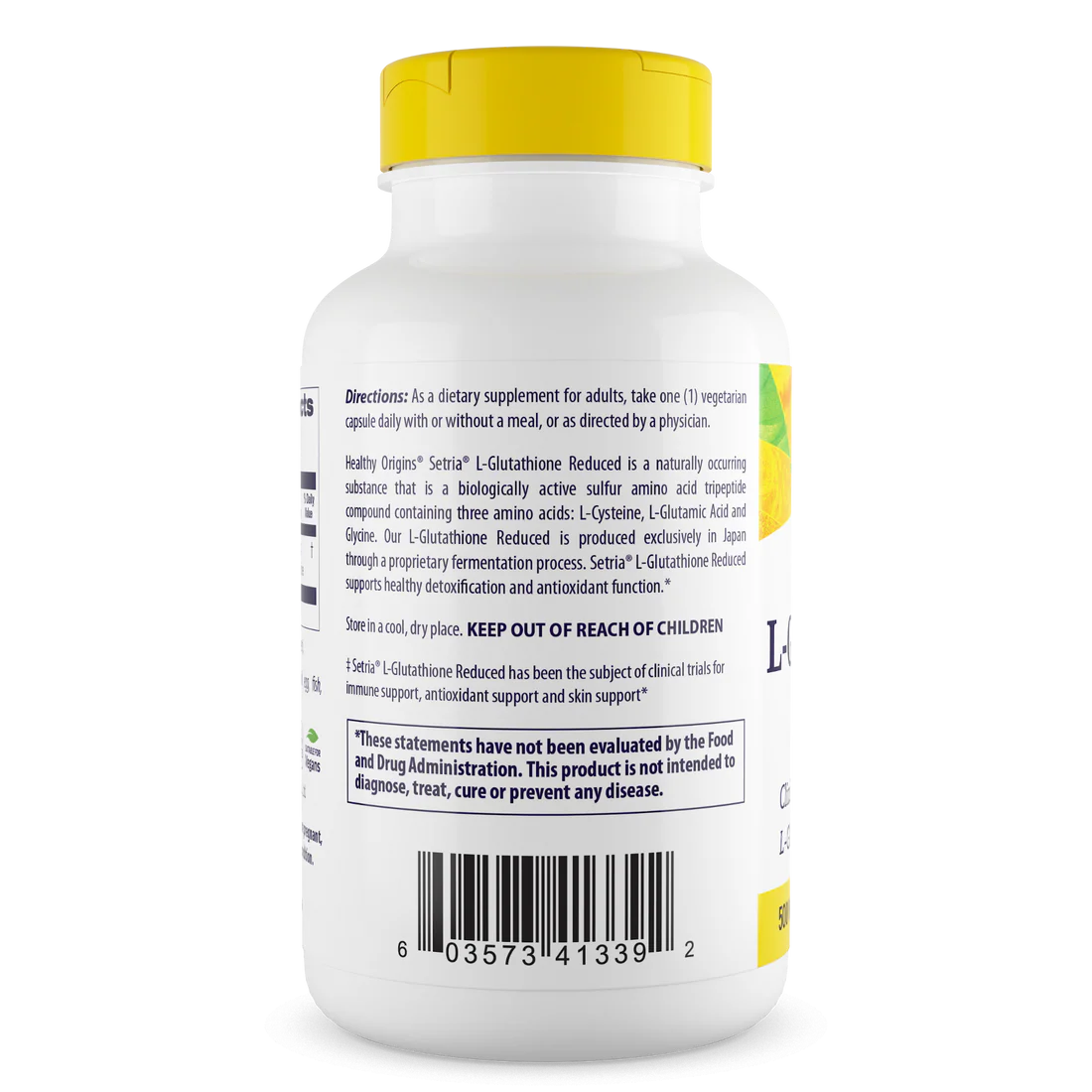 Healthy Origins L-Glutathione Reduced 500 mg | 150 Veggie Capsules