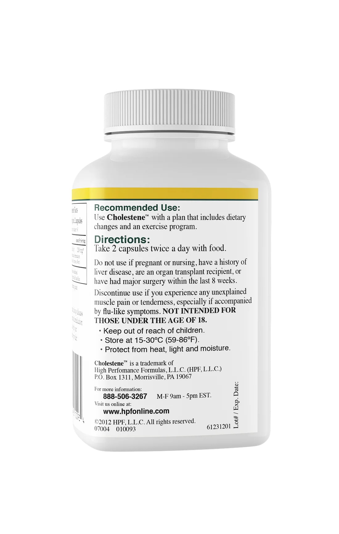 Healthy Origins HPF Cholestene (Red Yeast Rice) 600 mg | 120 Capsules