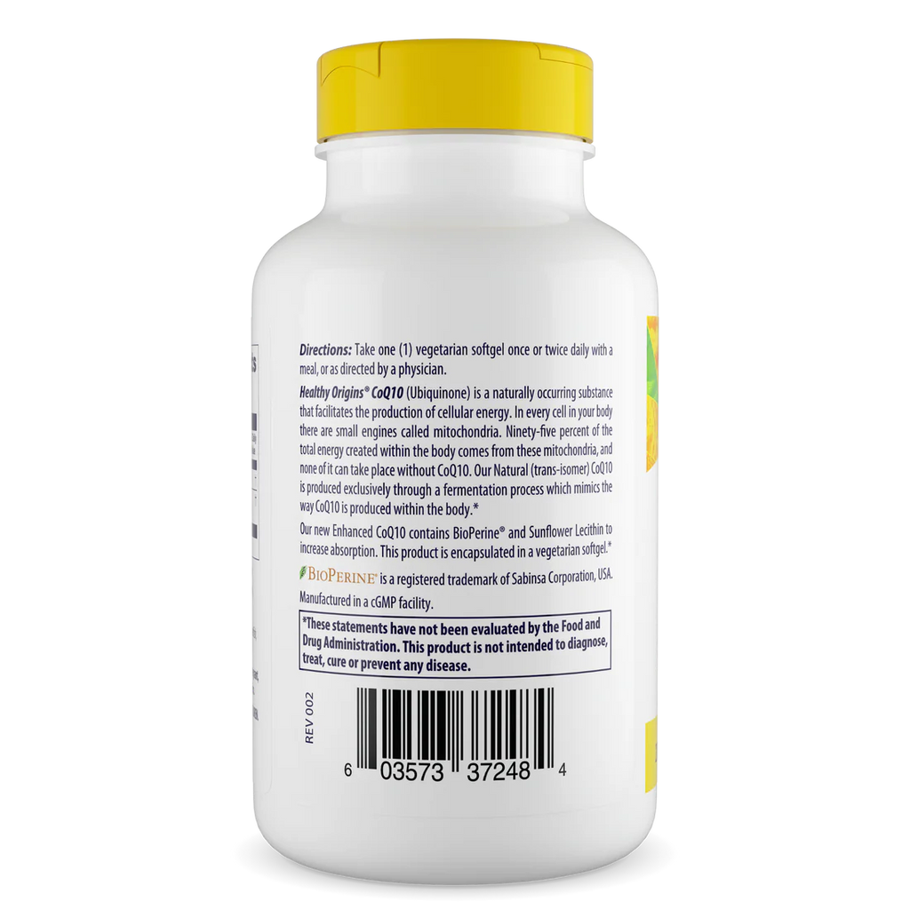 Healthy Origins CoQ10 200 mg (BioPerine) | 60 Veggie Softgels