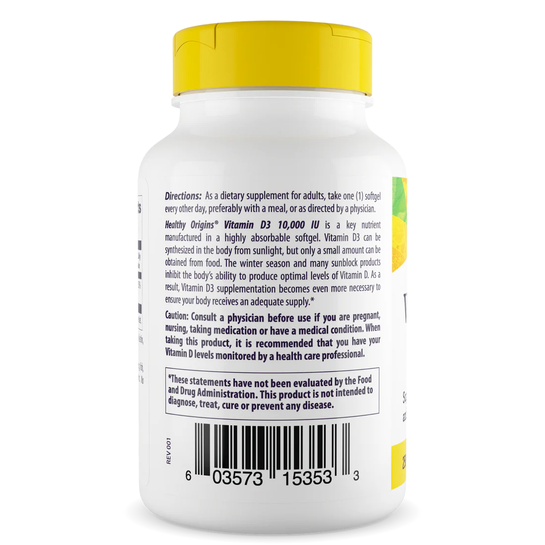 Healthy Origins Vitamin D3 10,000 IU (250 mcg) | 120 Softgels
