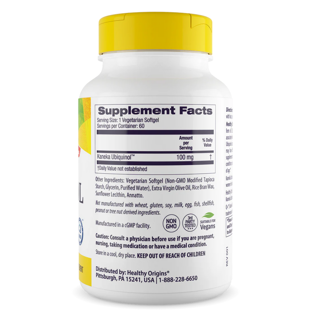 Healthy Origins Vegan Ubiquinol 100 mg | 60 Veggie Gels