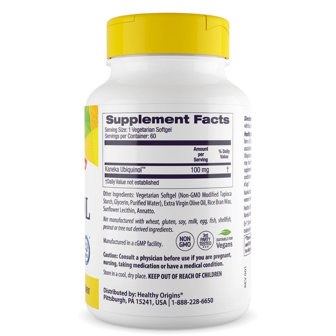 Healthy Origins Vegan Ubiquinol 100 mg | 60 Veggie Gels